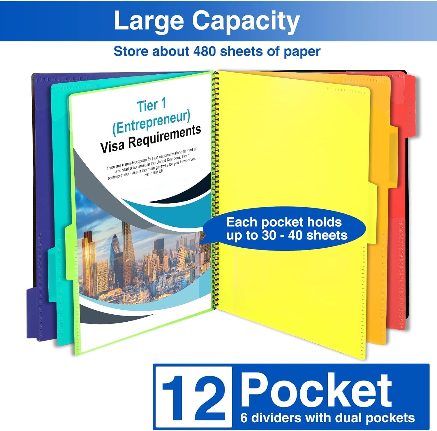 Amazon.com : 12 Pocket Project Organizer, Forvencer 1/6-cut Tab